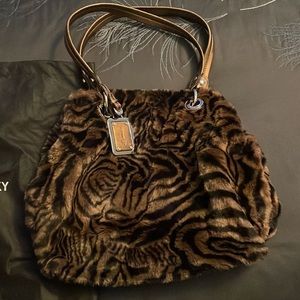 B Makowsky Faux Fur Purse